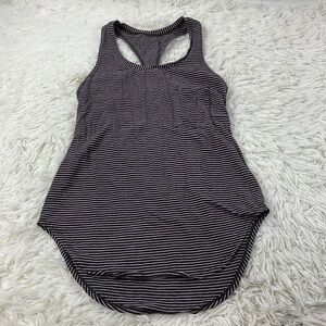 Lululemon Yogi Racerback Hyper Stripe Mauvelous Heathered Black